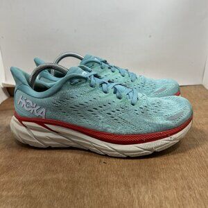 Hoka One One Clifton 8 Women 9.5B Blue Walking Road Running Sneakers Comfort